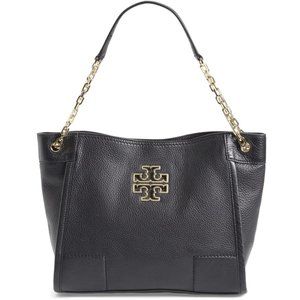 Tory Burch Britten Slouchy Tote Leather Black/Gold